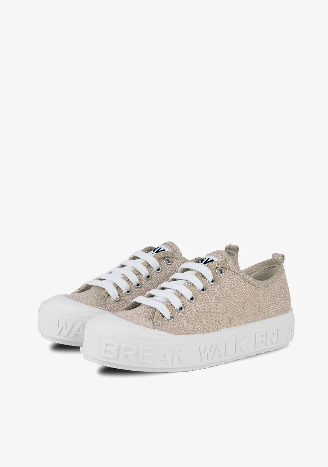 Sneakers Wicker Metal Gold