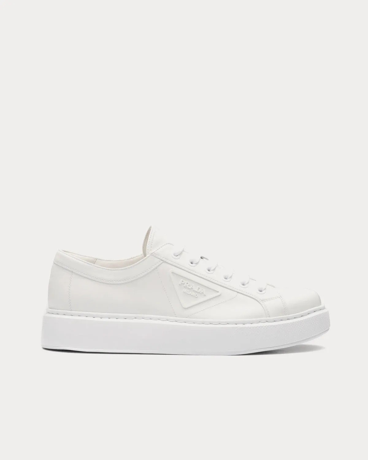 Soft Calf Leather White Low Top Sneakers