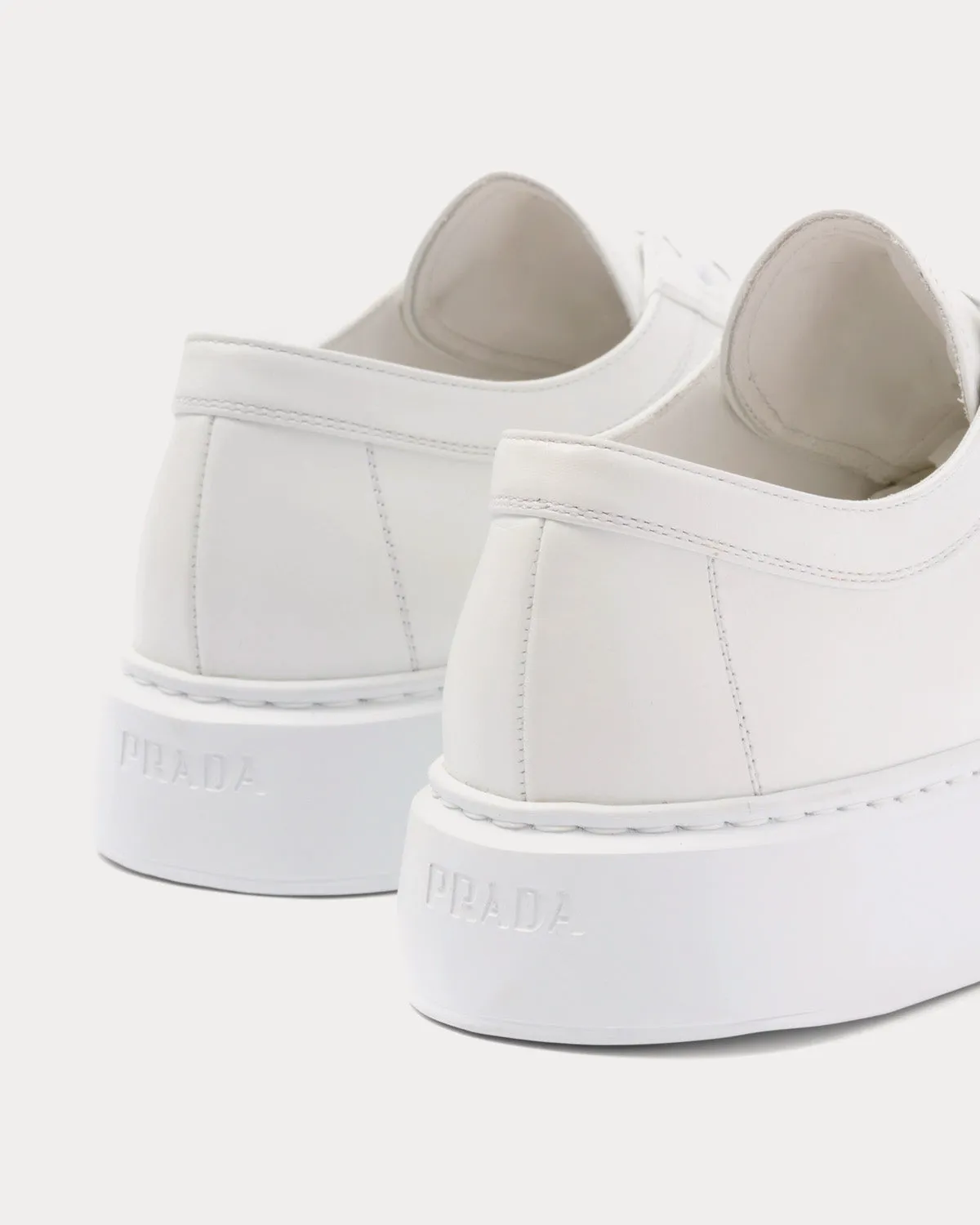 Soft Calf Leather White Low Top Sneakers