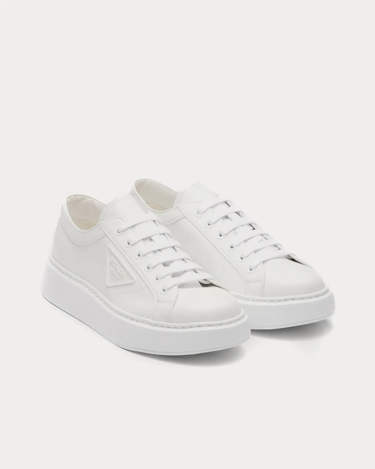Soft Calf Leather White Low Top Sneakers
