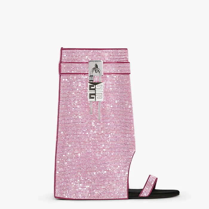 Sparkling Lock Buckle Fish Mouth Wedge Sandals