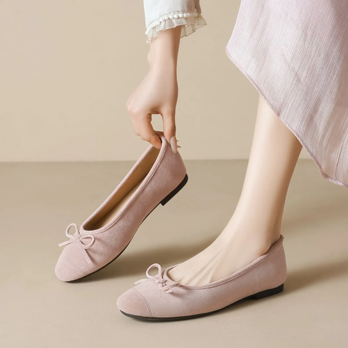 Square Toe Flats Slip-Ons