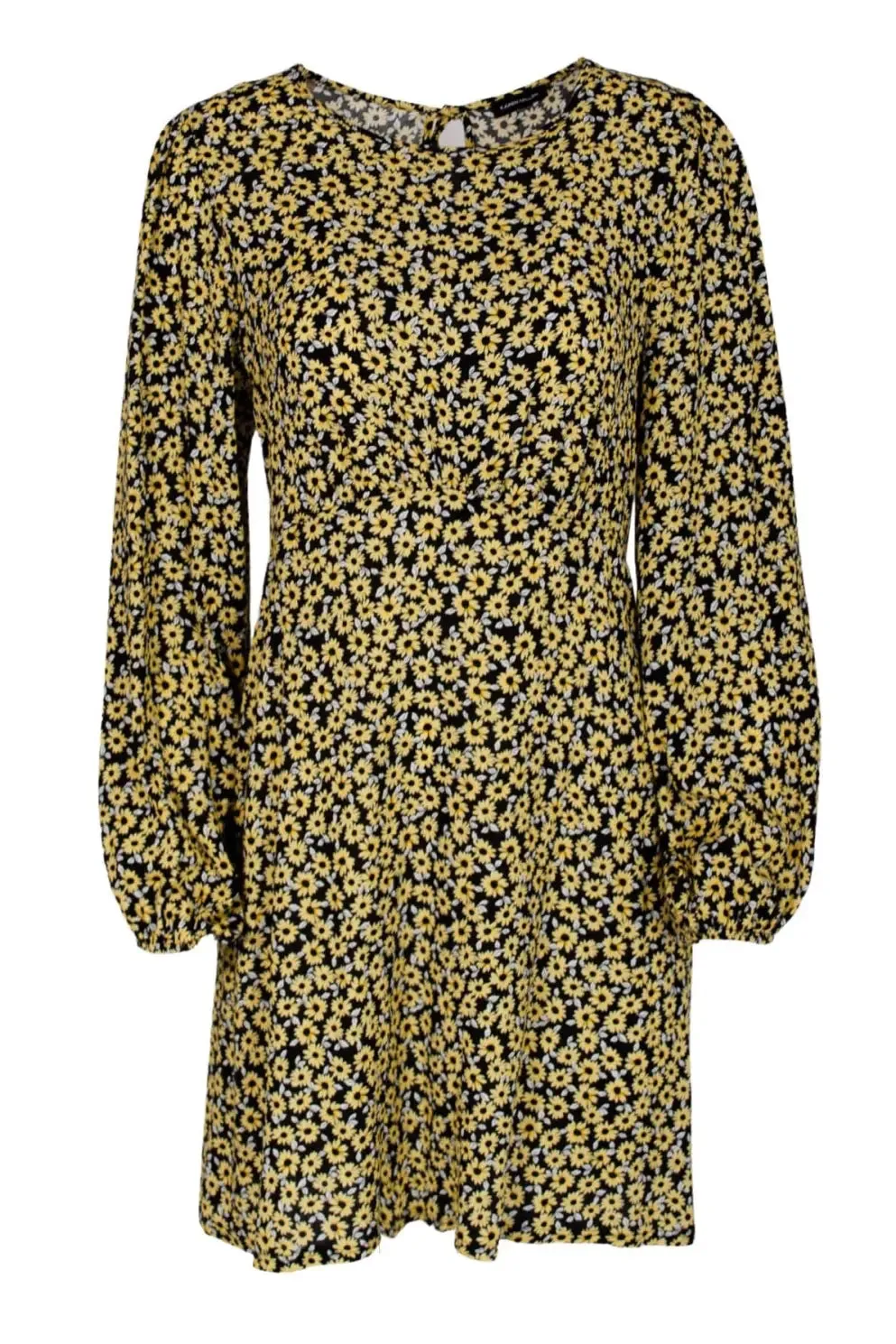 Sunflower Print Long Sleeve Dress