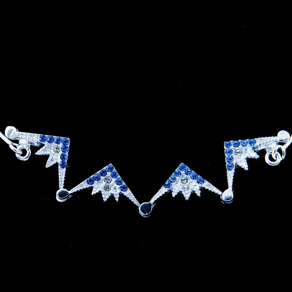 Two-Way Magnetic Star of Bethlehem Necklace with Blue Gemstones