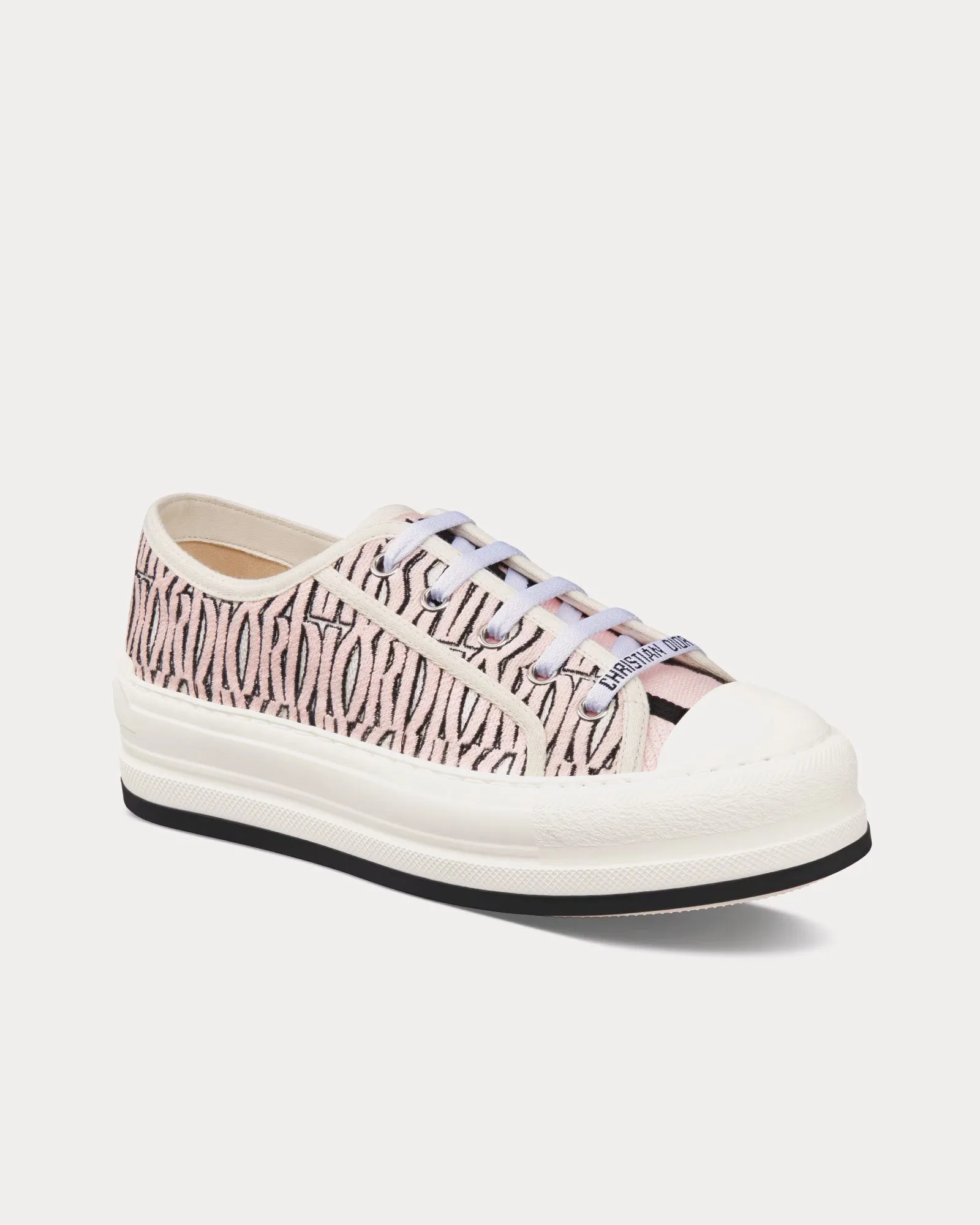 Walk'n'Dior Platform Embroidered Cotton with Pale Pink Miss Dior Allover Motif Low Top Sneakers