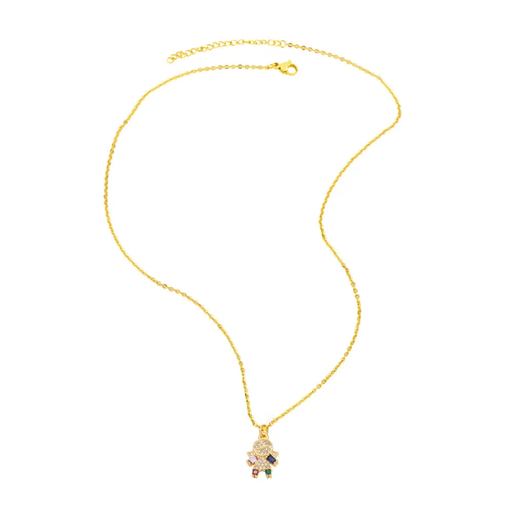 Wholesale Colorful Boys Girls Pendant Necklace Copper JDC-NE-AS009