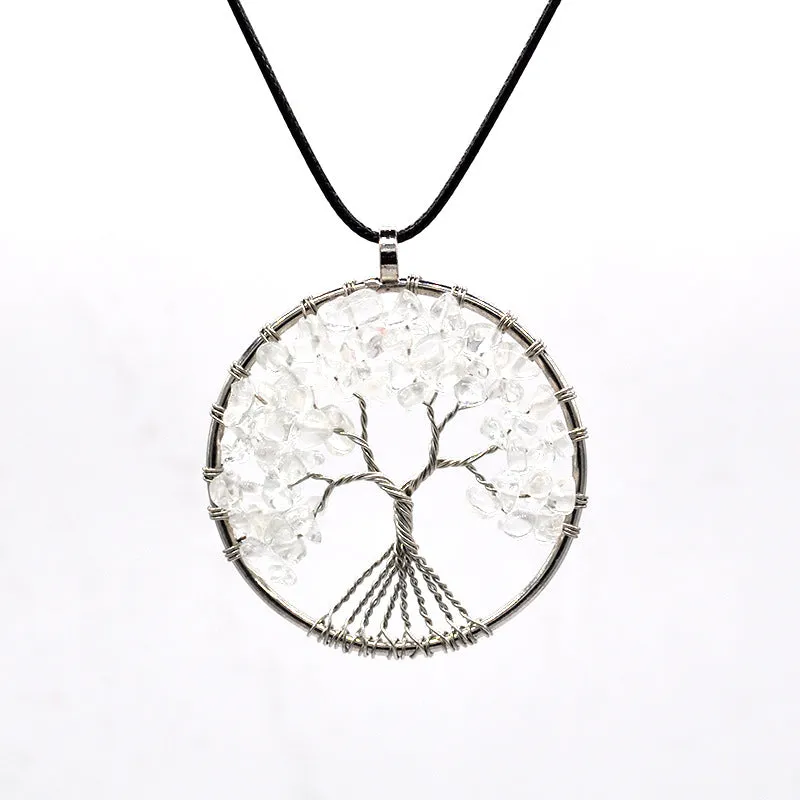 Wholesale Natural Colorful Crystal Life Tree Necklace