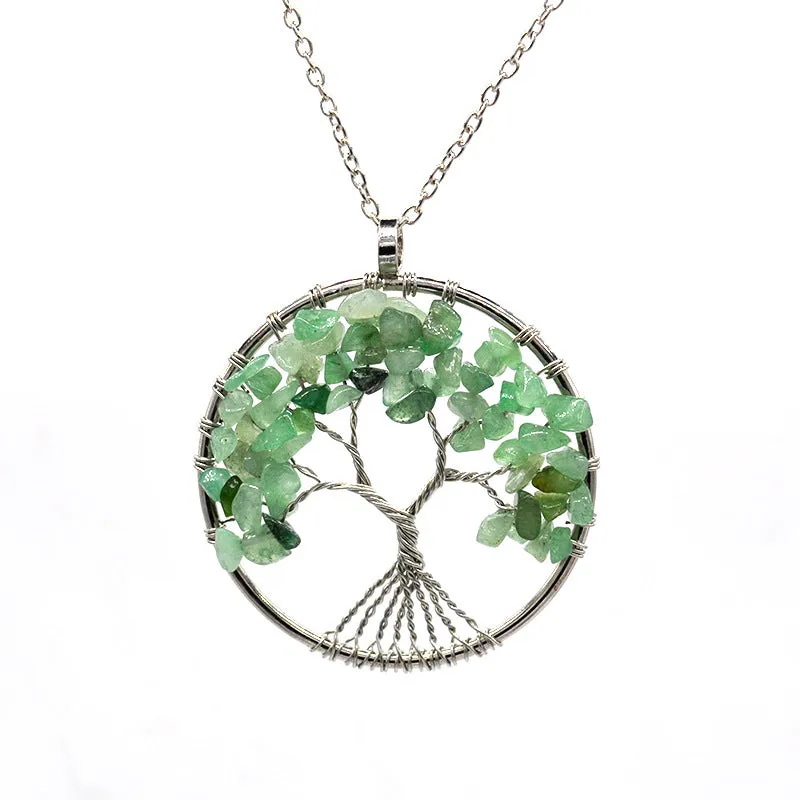 Wholesale Natural Colorful Crystal Life Tree Necklace