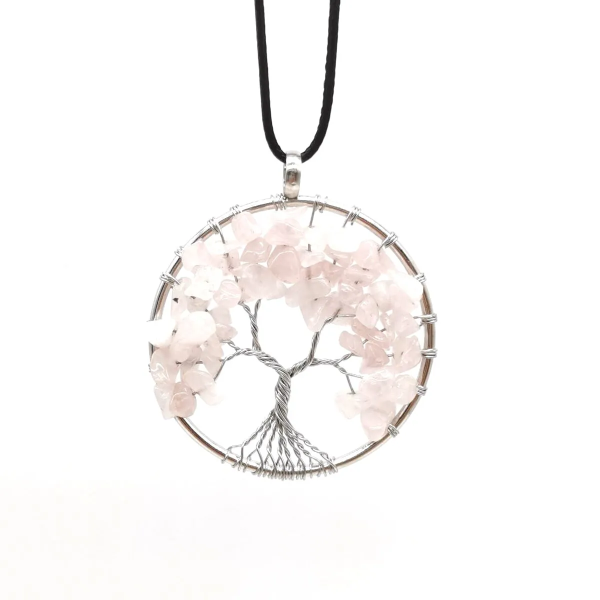 Wholesale Natural Colorful Crystal Life Tree Necklace