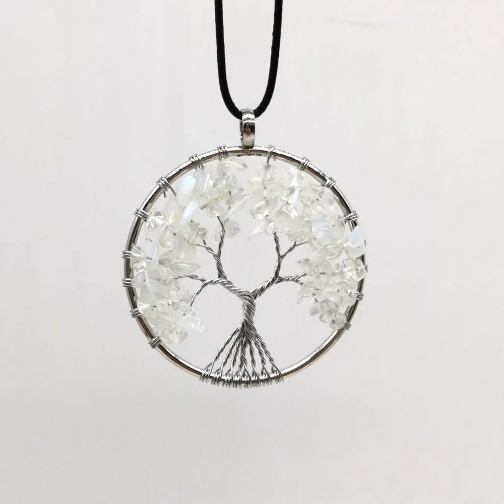 Wholesale Natural Colorful Crystal Life Tree Necklace