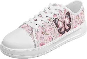 Womens Canvas Sneaker Lace Up Low Top Shoe for Hiking Running Walking Slip On Non Slip Casual Shoes