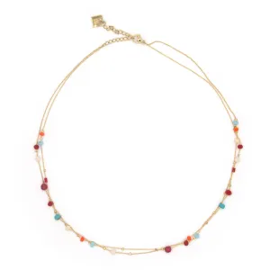 Zag Bijoux Necklace SN3753 Colorful Gold